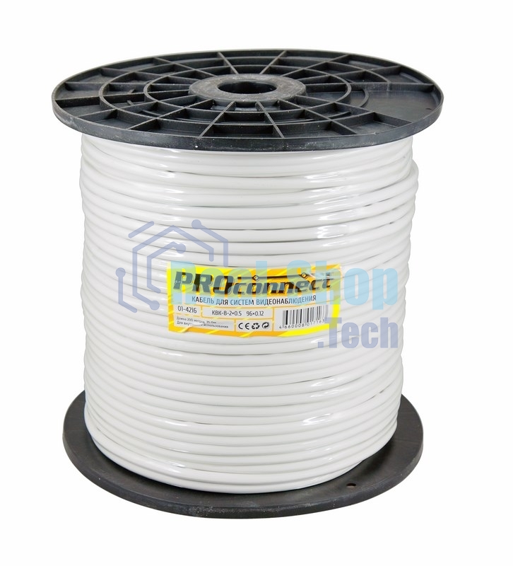 Кабель КВК-В-2+2x0,50 мм² (Cu/CCA) (96) белый (бухта 200 м) PROconnect