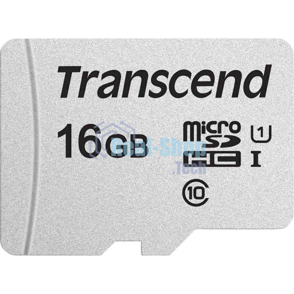 Флеш карта Micro SecureDigital 16Gb TranscendTS16GUSD300S-A MicroSDHC Class 10 UHS-I, SD adapter