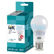 Лампа светодиодная ИЭК LLE-A60-20-230-40-E27 ECO A60 20 Вт грушевидная 230В 4000К E27
