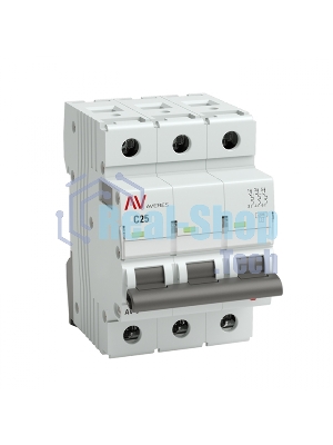 Выключатель автоматический Averes AV-6 3P 25A (C) 6kA