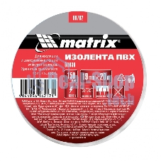 Изолента ПВХ Matrix, 19 мм х 20 м, белая, 150 мкм