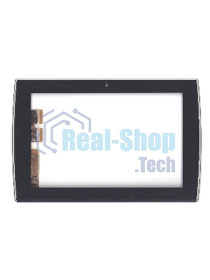 Сенсорное стекло (тачскрин) для Asus Eee Pad Slider SL101, черное с рамкой