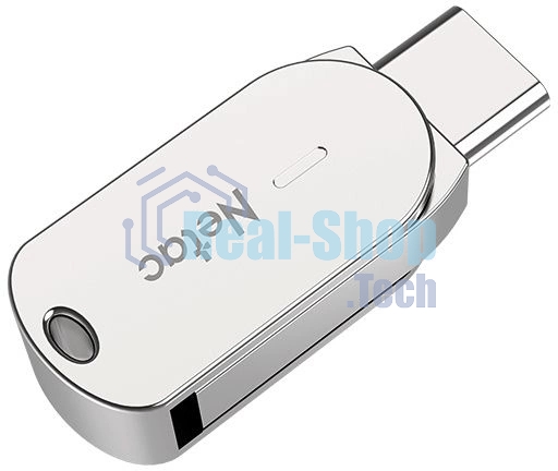 Флешка USB Netac U785 (NT03U785C-032G-30PN), 32Gb, USB 3.0/TypeC, R/W 110/45, серебристый