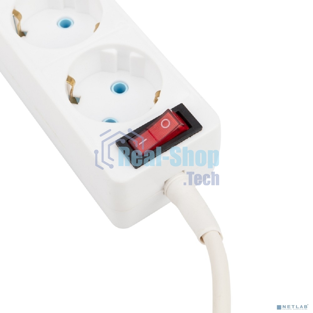 Удлинитель PROconnect 3 гнезда, 3 м, 3х0.75 мм², с/з, с кнопкой, белый