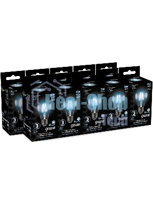 Лампа светодиодная Gauss 102802206LED Filament А60 Е27 6Вт 4100к 1/10/40