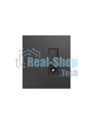 Розетка телевизионная Kranz STRONG компьютерная RJ45 кат6 + TV с/у графит