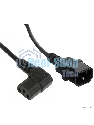 Кабель питания ExeGate Power EC-1P (C13 угловой->C14, VDE-250V-3*0.75мм2, медь, черный, 10A, 1м)