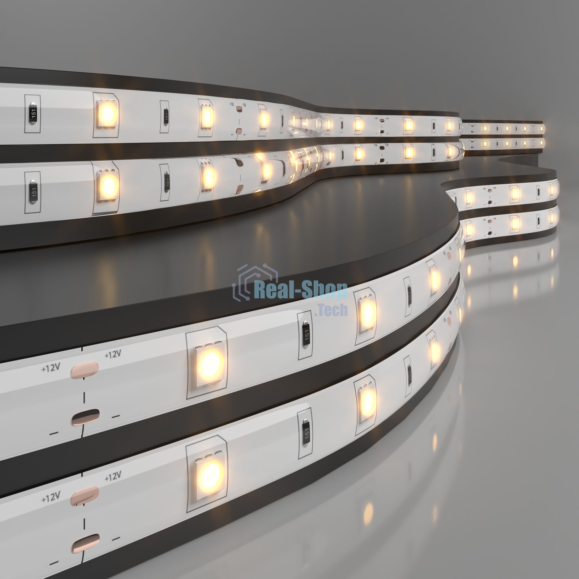 Лента светодиодная 5050 12V 30Led 7,2W IP65 / 30Led 7,2W IP65 3300K теплый белый