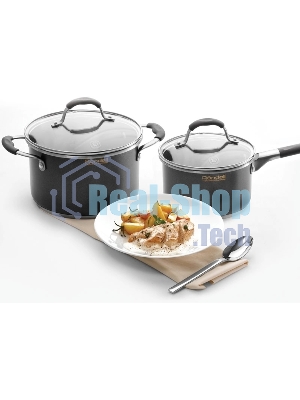 Кастрюля Rondell Stern RDS-010, 3.9л, 20см, с крышкой, серый