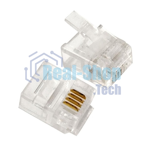 Вилка телефонная MP-6p4c/5, контакты 3m