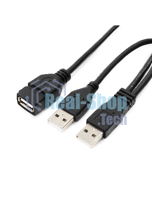 Кабель удлинитель USB 2.0 2xAM/AF 1.8м Gembird PRO, позол.конт., черный, пакет