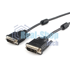 Кабель DVI-D single link Cablexpert CC-DVIL-BK-6, 19M/19M, 1.8м, CCS, черный, экран, феррит.кольца, пакет