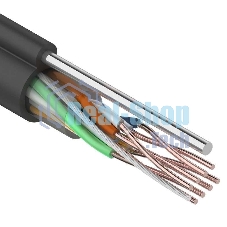 Кабель витая пара Rexant F/UTP, cat.5e, PE, 4PR, 24AWG, внешний, черный, с тросом
