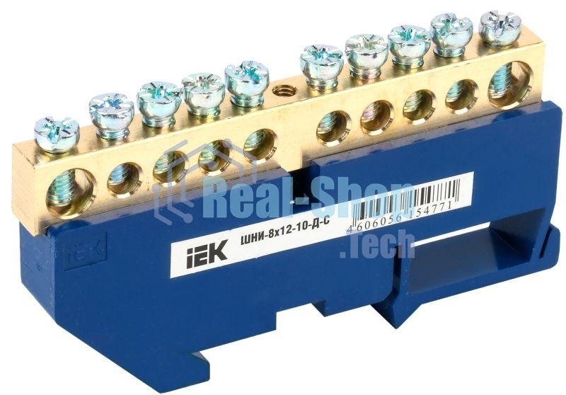 Шина нулевая на DIN-изол. ШНИ-8х12-10-Д-С ИЭК YNN10-812-10D-K07
