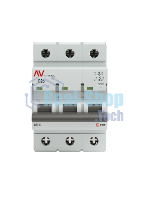 Выключатель автоматический Averes AV-6 3P 25A (C) 6kA
