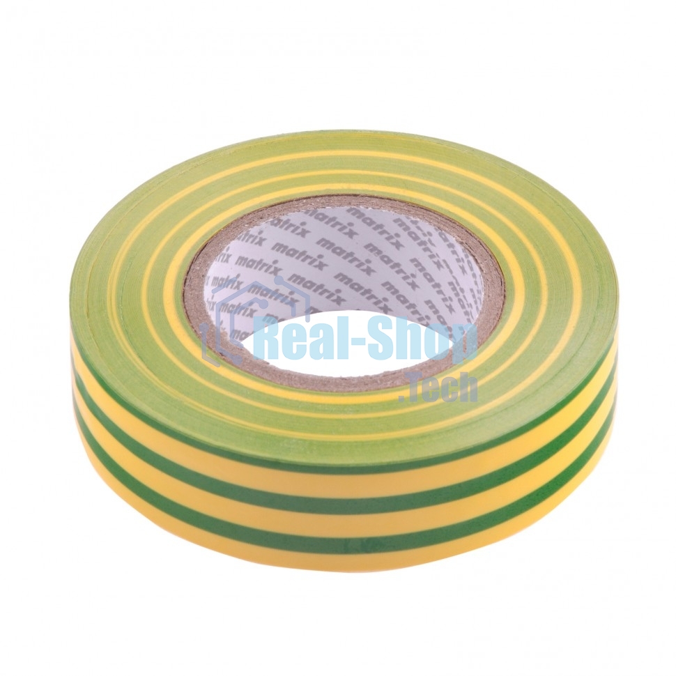 Изолента ПВХ Matrix, 19 мм х 20 м, желто-зеленая, 150 мкм