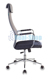 Кресло руководителя Бюрократ KB-9N/DG/TW-12 серый TW-01 TW-11 сетка крестовина хром