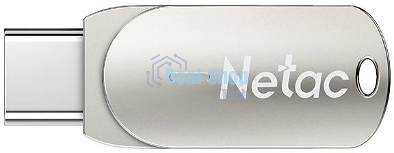 Флешка USB Netac U785 (NT03U785C-032G-30PN), 32Gb, USB 3.0/TypeC, R/W 110/45, серебристый