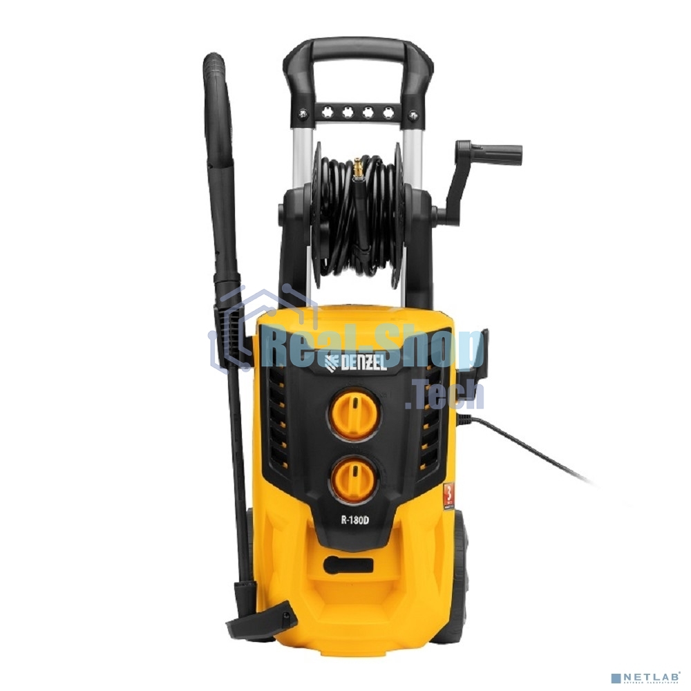 Моечная машина высокого давления Denzel R-180D, 2200 Вт, 180 бар, 380 л/ч, с барабаном