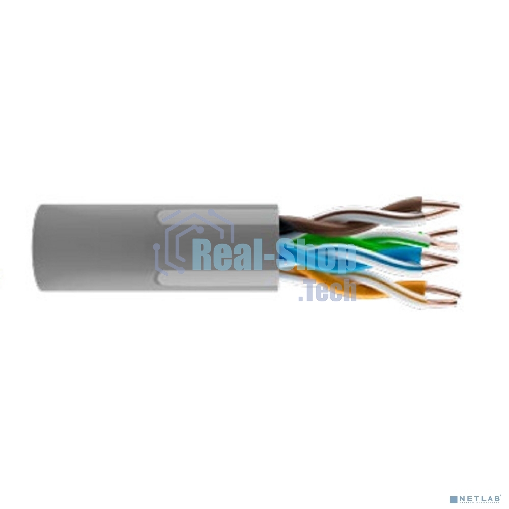 Кабель витая пара KOSCAB КОС-IN-UTP4-5e-PVC-GY U/UTP 5e 4 пары одножильный медь 305м внутренний PVC серый