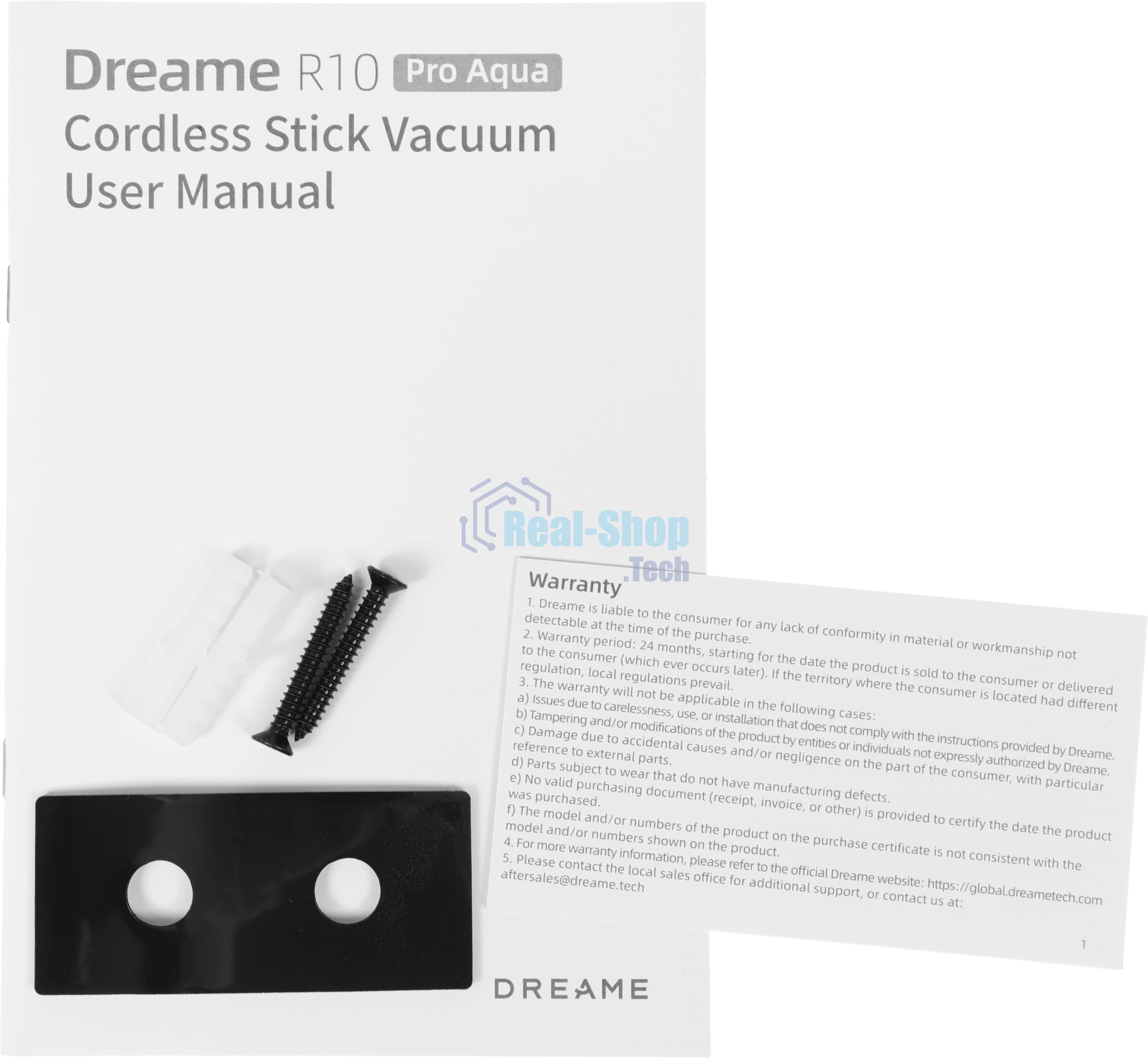 Пылесос вертикальный Dreame R10 Pro Aqua черный, питание от аккумулятора, 150 Вт, уборка сухая/влажная, пылесборник 0.6 л