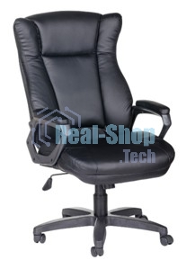 Кресло компьютерное OLSS АДМИРАЛ Ультра черный экокожа Крестовина 