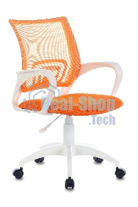 Кресло компьютерное Бюрократ CH-W695NLT TW-38-3 TW-96-1 оранжевый, сетка/ткань, крестовина пластик, пластик белый