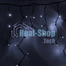 Гирлянда Neon-night Айсикл (Бахрома) светодиодная 5х0,7 м, 152 LED, черный провод каучук, белое свечение