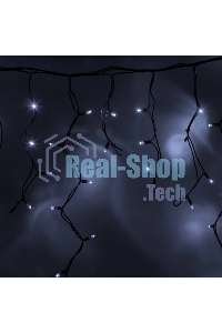 Гирлянда Neon-night Айсикл (Бахрома) светодиодная 5х0,7 м, 152 LED, черный провод каучук, белое свечение