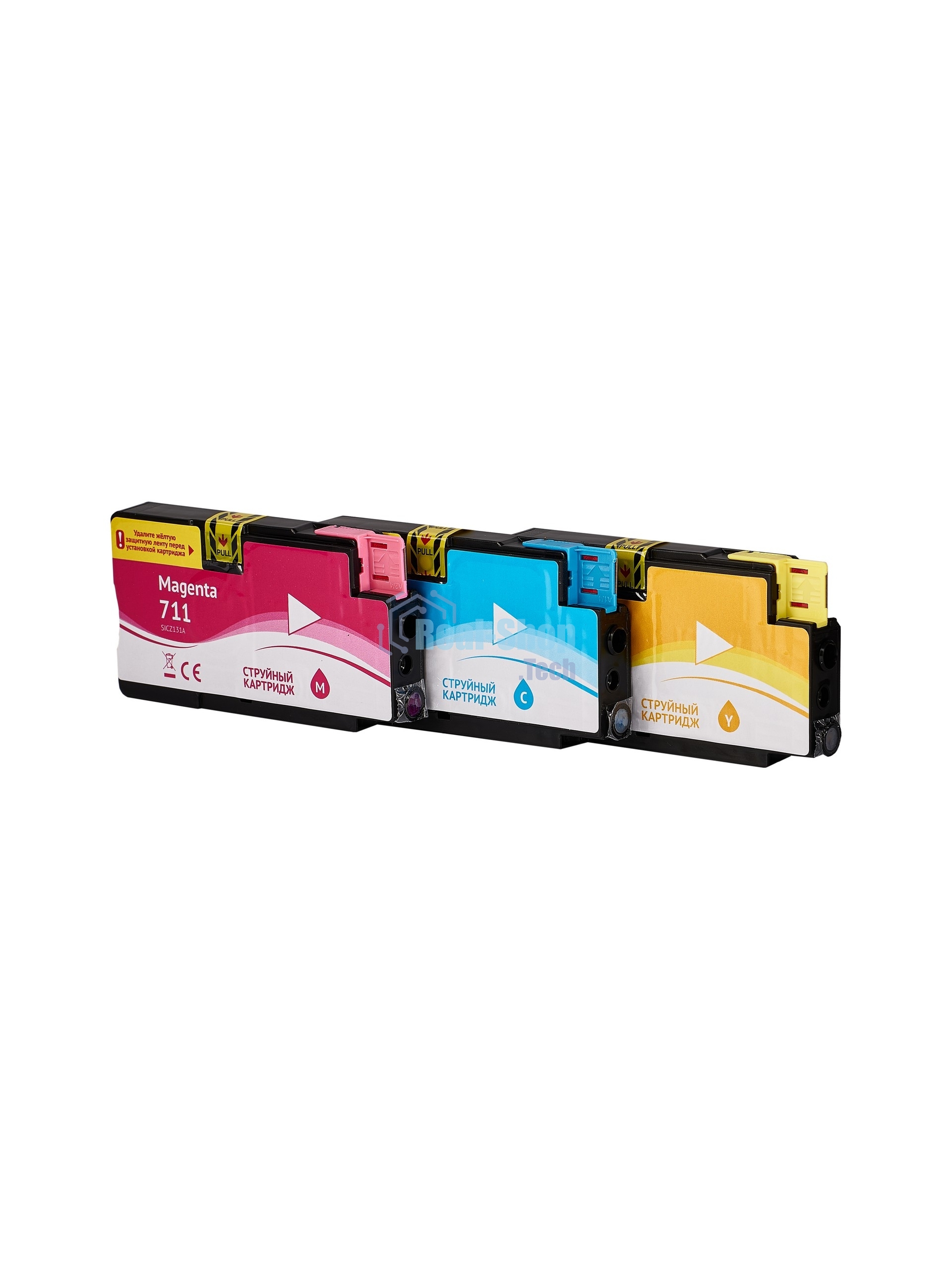 Набор струйных картриджей Sakura P2V32A (№711 Tri-colour) для HP, триколор, 73 мл. (3шт)