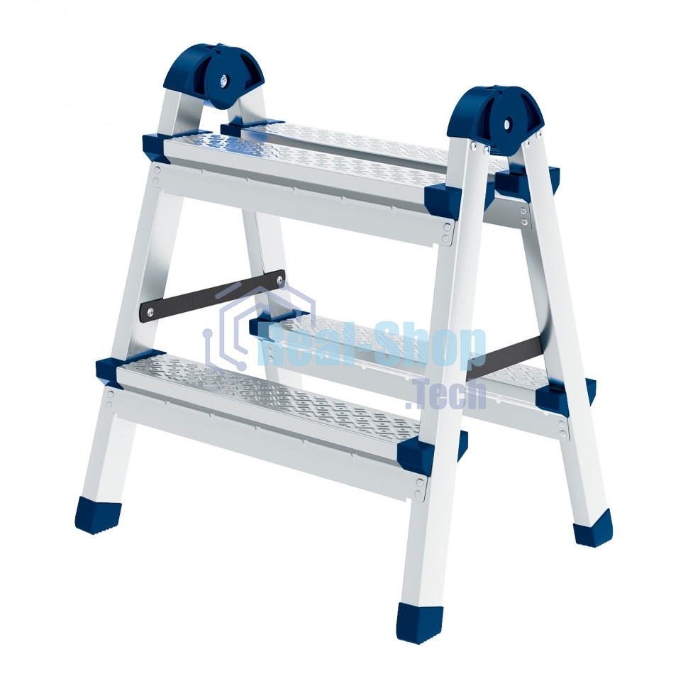 Стремянка Сибртех двухсторонняя 2 ст., сталь профиль, стальные ступени