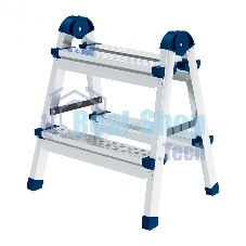 Стремянка Сибртех двухсторонняя 2 ст., сталь профиль, стальные ступени