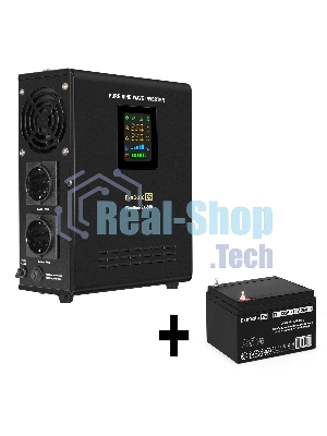 Комплект Источник бесперебойного питания EX295995RUS + батарея 26Aч EX282970RUS 1шт (инвертор, синус, для котла, настенный) ExeGate FineSine SX-500.LCD.AVR.2SH <500VA/300W, чистая синусоида, цветной LCD-дисплей, AVR, 2*Schuko, линейно-интерактивный, крепление настенное/универсальное, черный> + батарея ExeGate DT 1226 (12В, 26Ач) 1шт