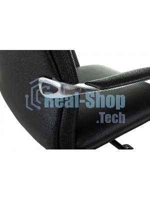 Кресло руководителя Бюрократ VEGA черный кожа крестов. алюминий