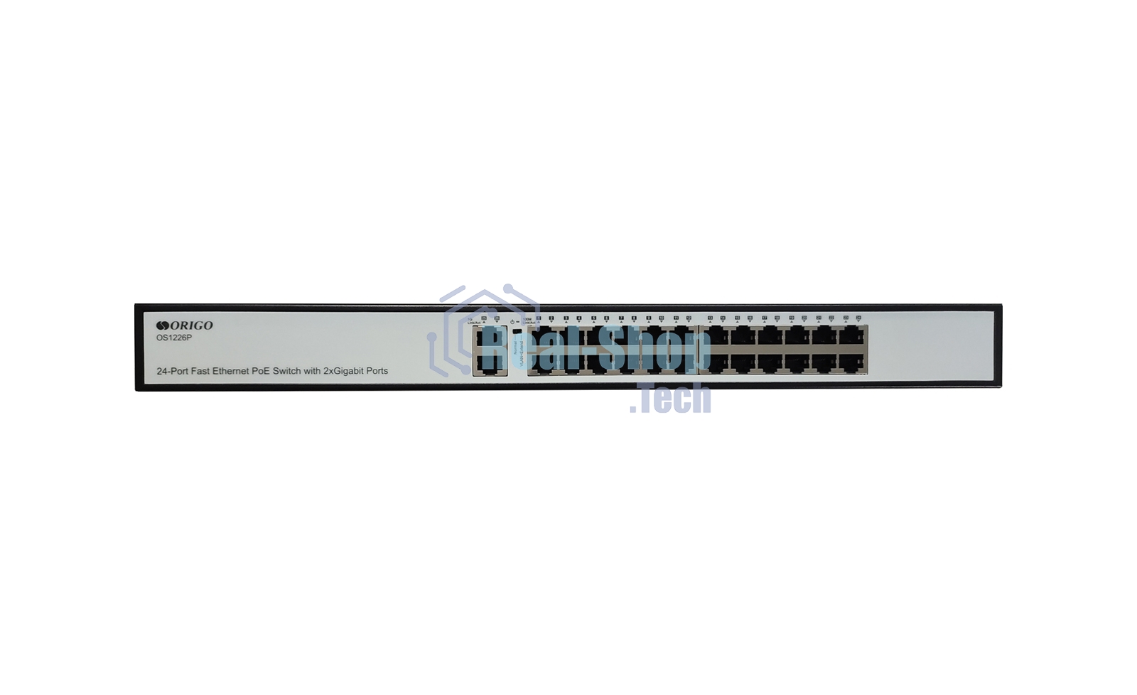 Неуправляемый PoE-коммутатор ORIGO OS1226P/285W/A1A 24x100Base-TX PoE+, 2x1000Base-T, PoE-бюджет 285 Вт, корпус металл