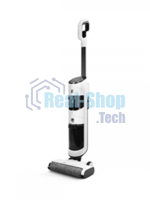 Пылесос вертикальный BQ VCA1001W белый/черный, питание от аккумулятора, 27 Вт, уборка влажная/сухая, пылесборник 0.7 л, работа от АКБ max 30 мин