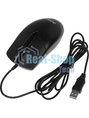 Мышь проводная Acer OMW300 черный, 1200 dpi, USB, кнопки - 3
