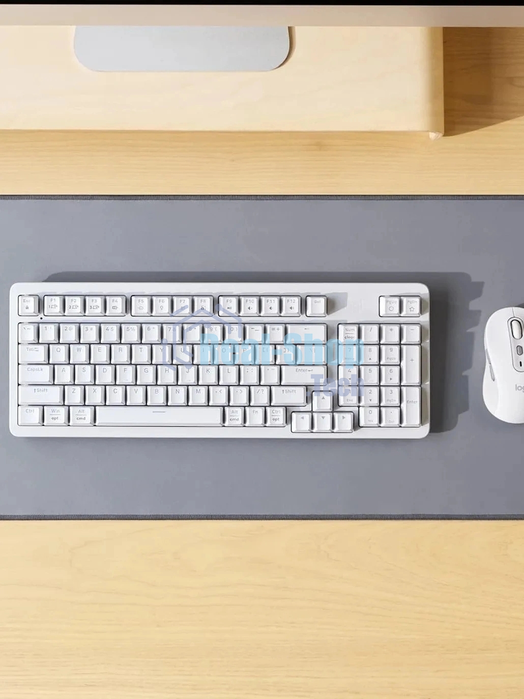 Клавиатура Logitech K868 гибридная, USB Type-A, Bluetooth, радиоканал, белый