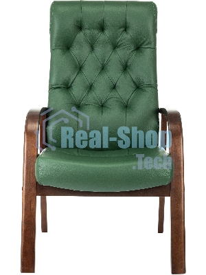 Кресло Бюрократ T-9928WALNUT-CF зеленый, кожа
