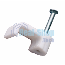 Крепеж кабеля плоский Rexant 5 х 2 мм, белый (упак. 50 шт)