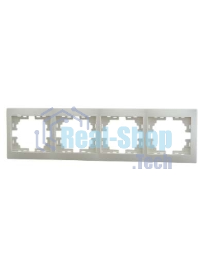 Рамка LEZARD 701-0300-149 серия Мира 4-ая горизонтальная б/вст кремовый со вст.