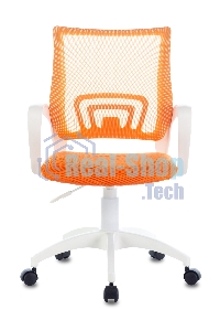 Кресло компьютерное Бюрократ CH-W695NLT TW-38-3 TW-96-1 оранжевый, сетка/ткань, крестовина пластик, пластик белый