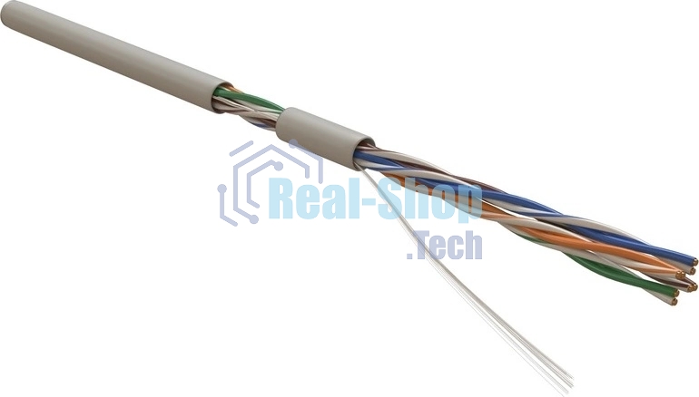 Кабель информационный Hyperline UUTP4R-C5E-S24-IN-PVC-GY-305 cat.5e UTP 4 пары 24AWG PVC внутренний 305м серый