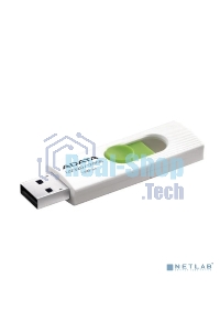 Флешка USB ADATA UV320 (AUV320-128G-RWHGN), 128Gb, USB 3.2 Gen1, R/W 100/30, белый/зеленый