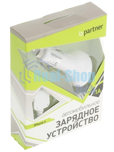 Автомобильное зарядное устройство Partner для iPhone4, 1А
