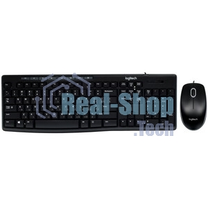 Комплект клавиатура+мышь Logitech Desktop MK200 проводной, USB, 1000 DPI, чёрный