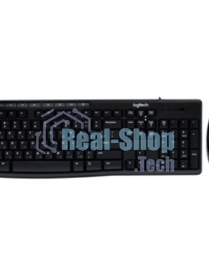 Комплект клавиатура+мышь Logitech Desktop MK200 проводной, USB, 1000 DPI, чёрный