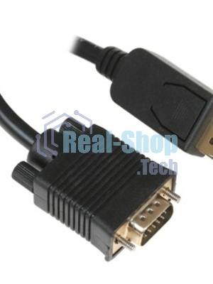 Кабель DisplayPort->VGA Cablexpert CCP-DPM-VGAM-10, 3м, 20M/15M, черный, экран, пакет