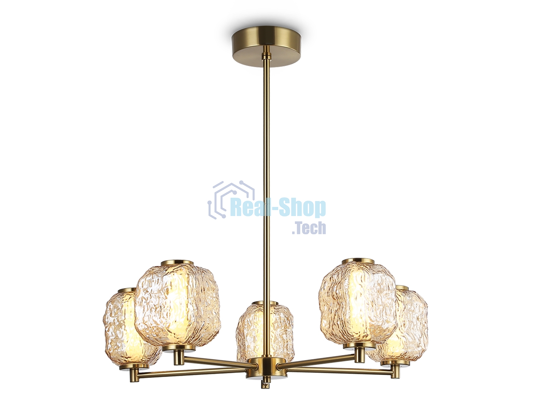 Светильник Ambrella light LH30104/5 SB/TI бронза/янтарь 27W 3000K D660*700
