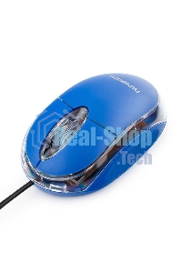 Мышь проводная Гарнизон GM-100B синий, 1000 dpi, USB, кнопки - 3